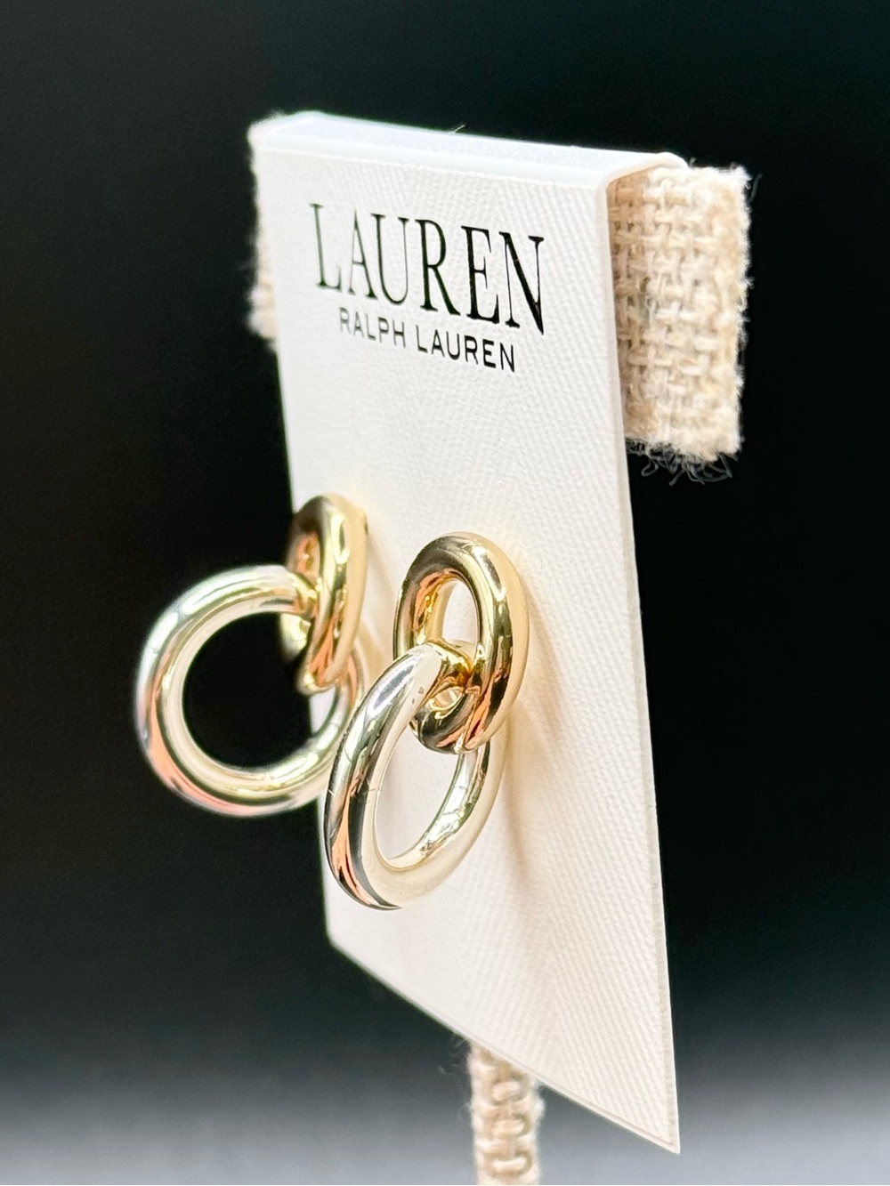 Lauren Ralph Lauren Two Tone Circle Link Drop Earrings, Silver/Gold - Picture 4 of 6